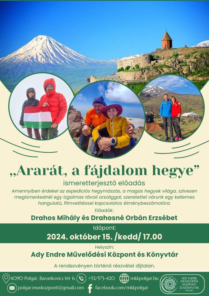 Ararát, a fájdalom hegye - ismeretterjesztő előadás