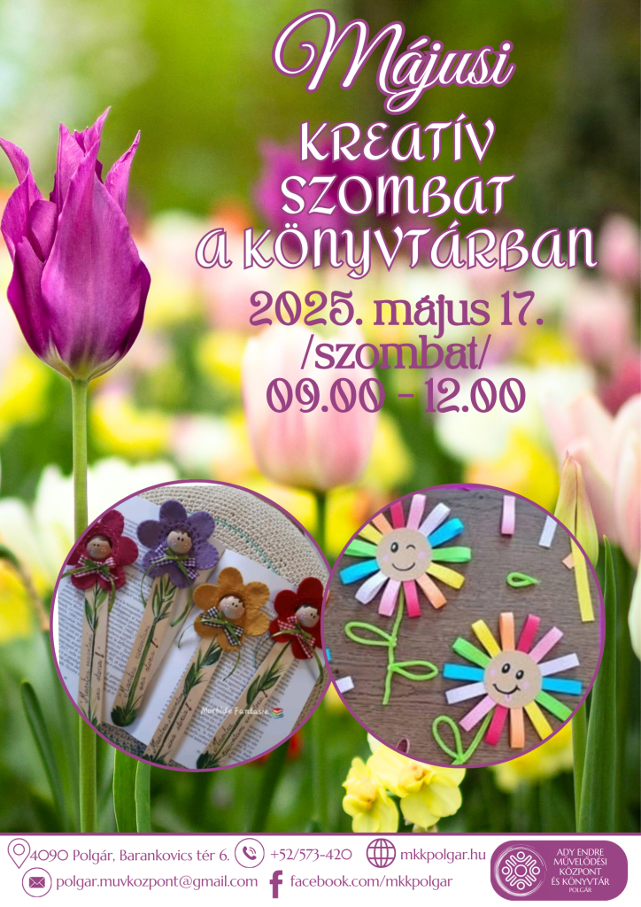 Májusi kreatív szombat a Könyvtárban